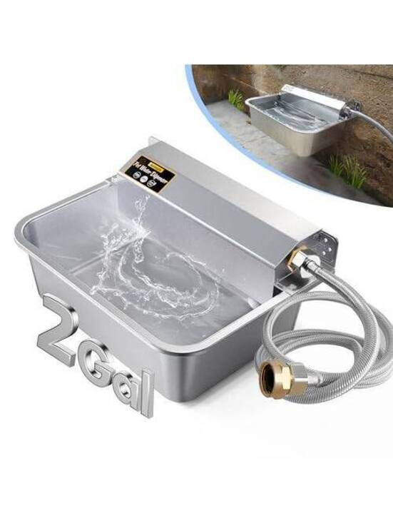 Other - Automatic Dog Water Dispenser 2 Gallons Stainless Steel Anti-Tip Water Bowl
